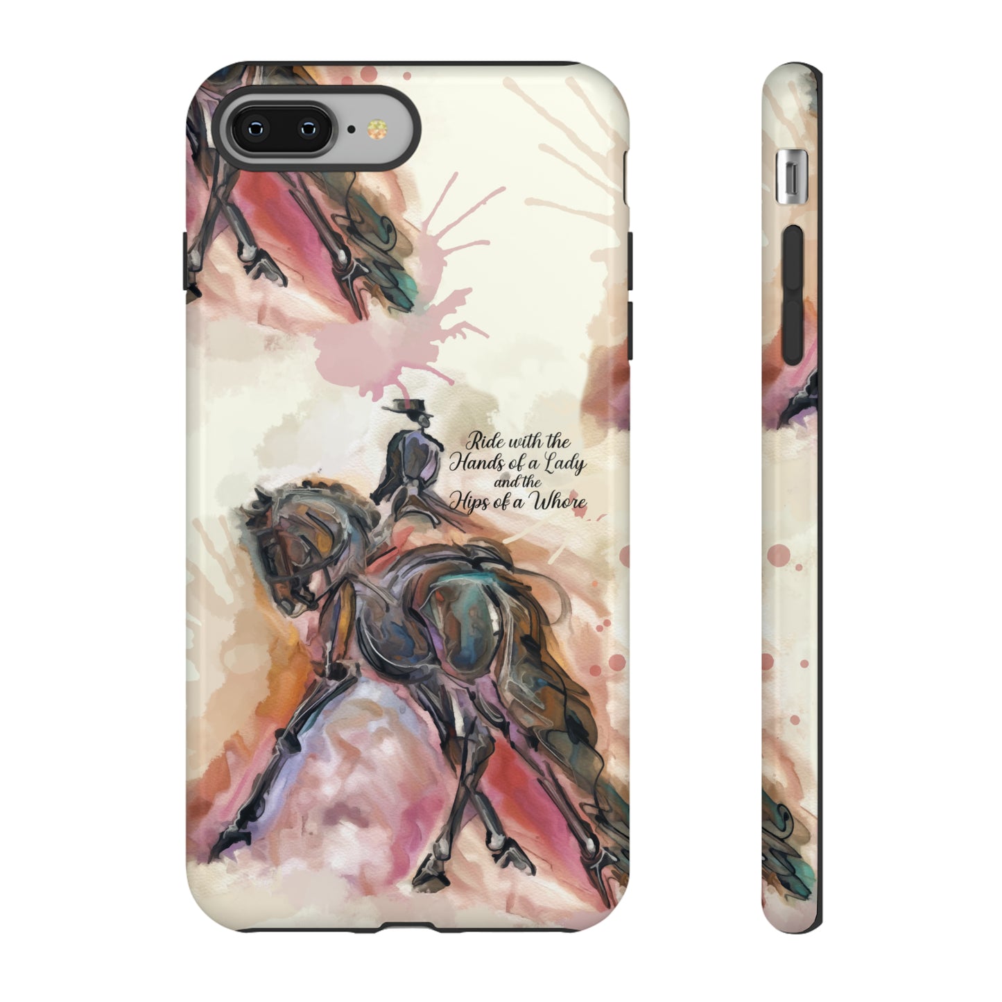 Raunchy Dressage Watercolor Horse Horse Lover Gift Study Tough Case Phone Case.