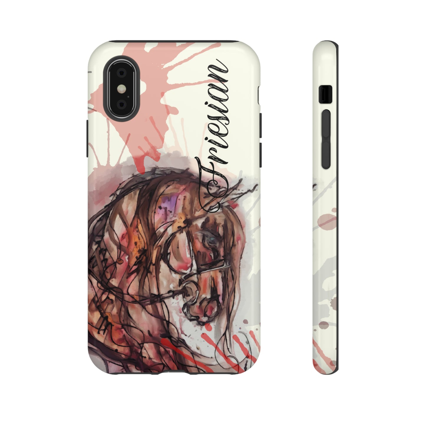 Friesian Watercolor Flower crown Horse Horse Lover Gift Study Tough Case Phone Case.