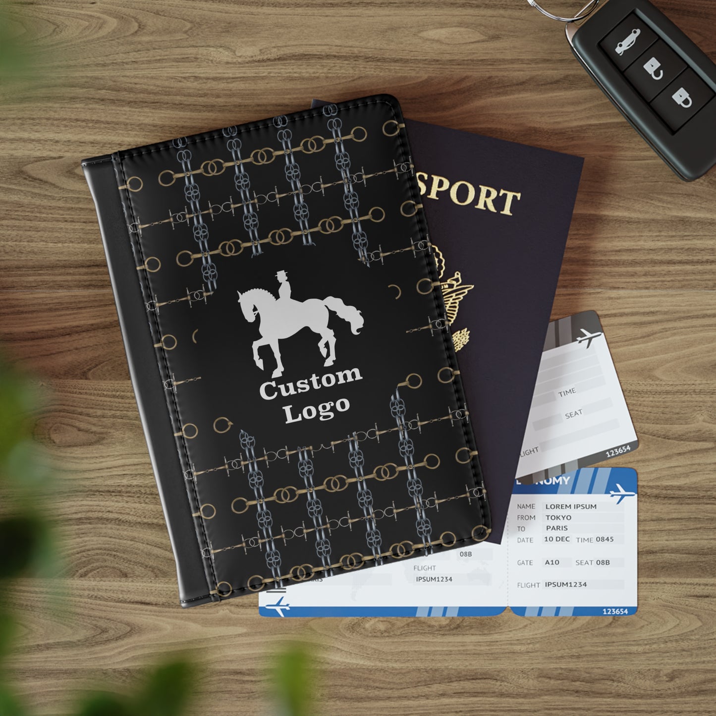 Customizable Equestrian Bit Pattern Passport Cover