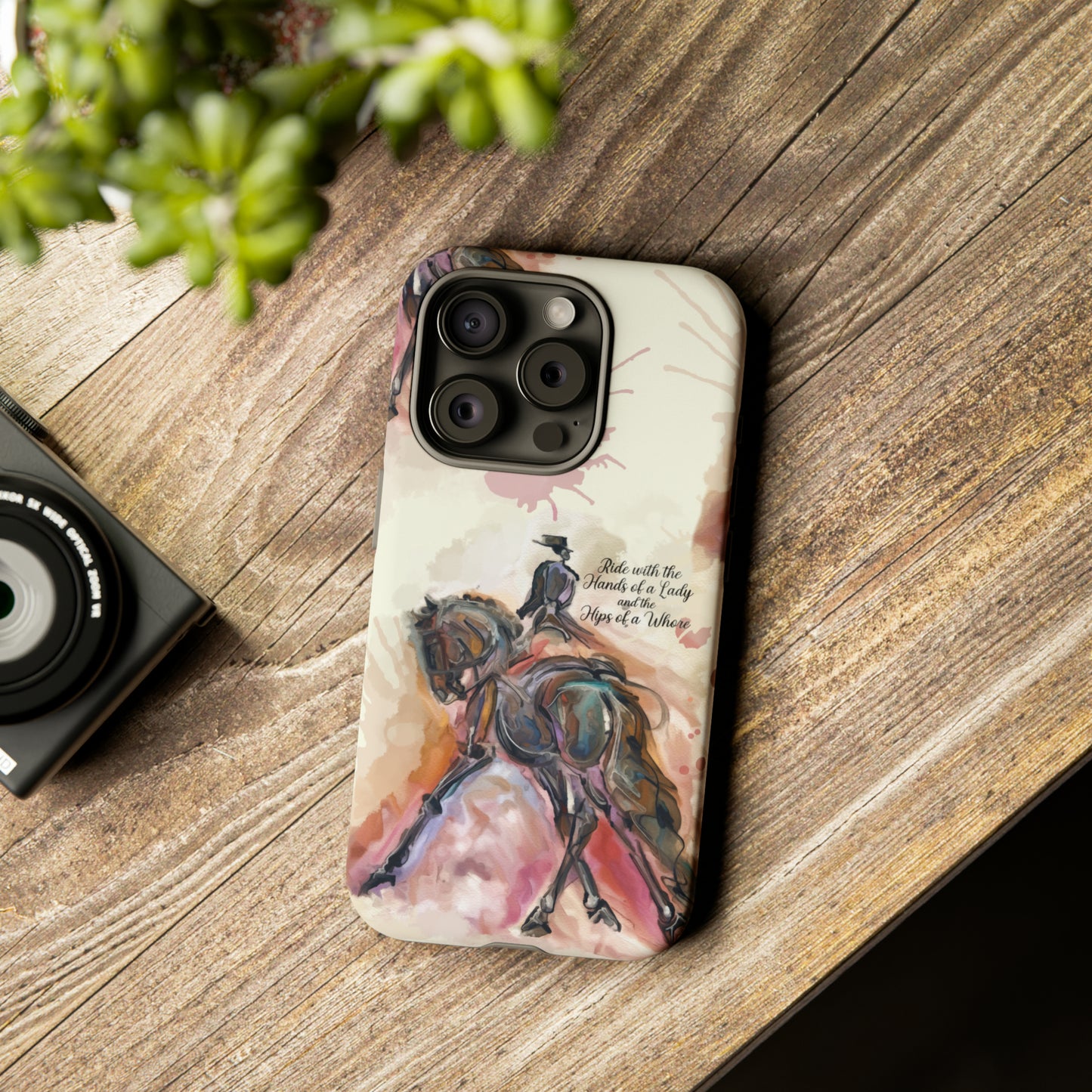Raunchy Dressage Watercolor Horse Horse Lover Gift Study Tough Case Phone Case.