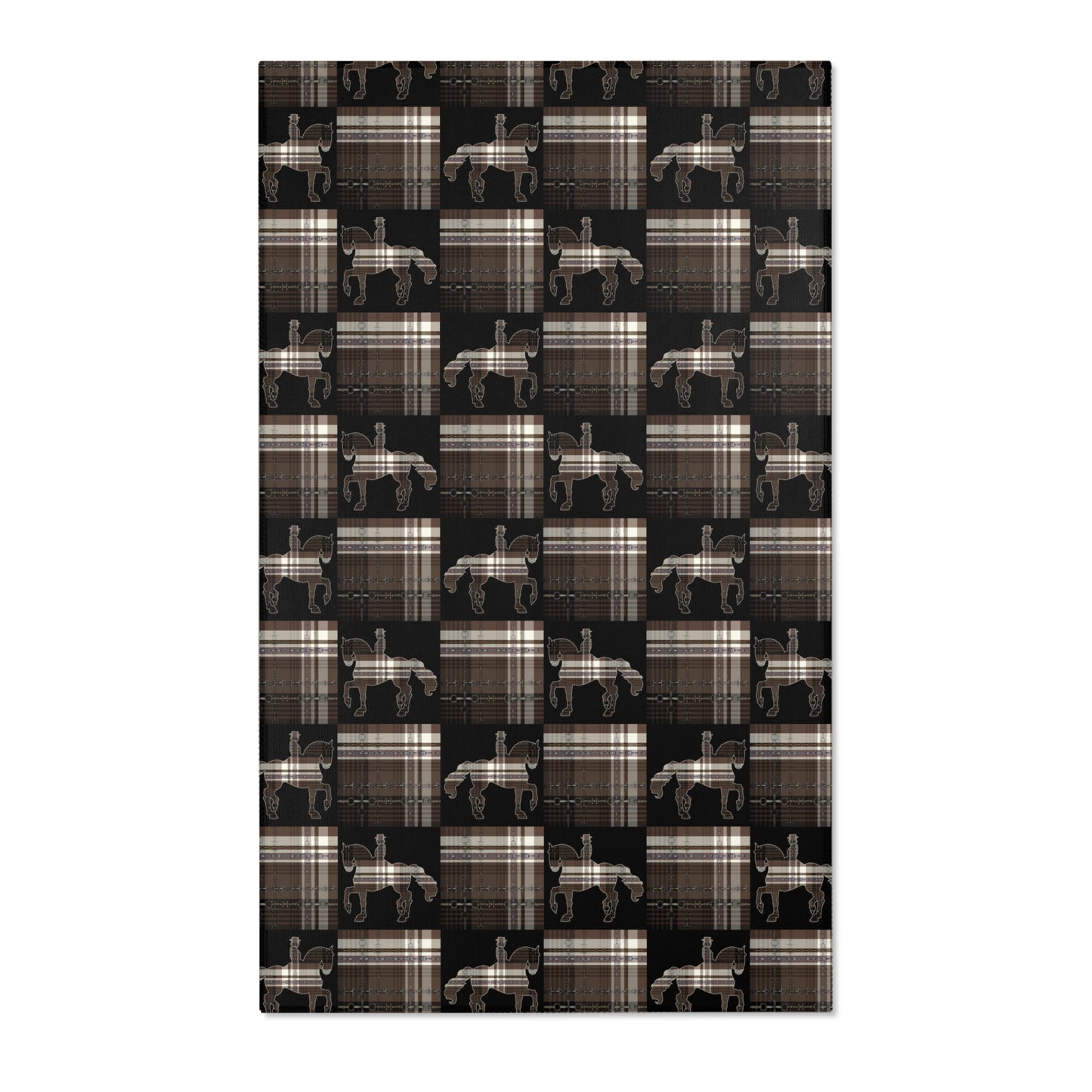 Dressage Piaffe snaffle Bit Plaid Rug - Show Stall Mat - Tack Room Rug - Horse Lovers Gift - Practice your Test Dressage Rug