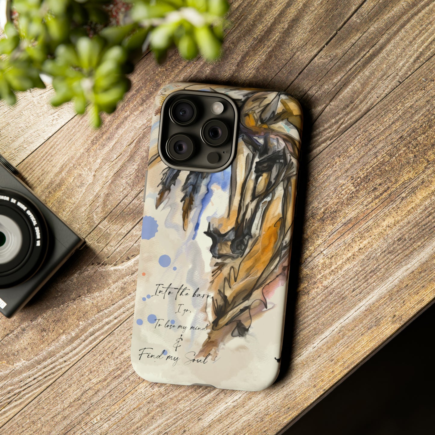Inspirational Watercolor Horse Horse Lover Gift Study Tough Case Phone Case.