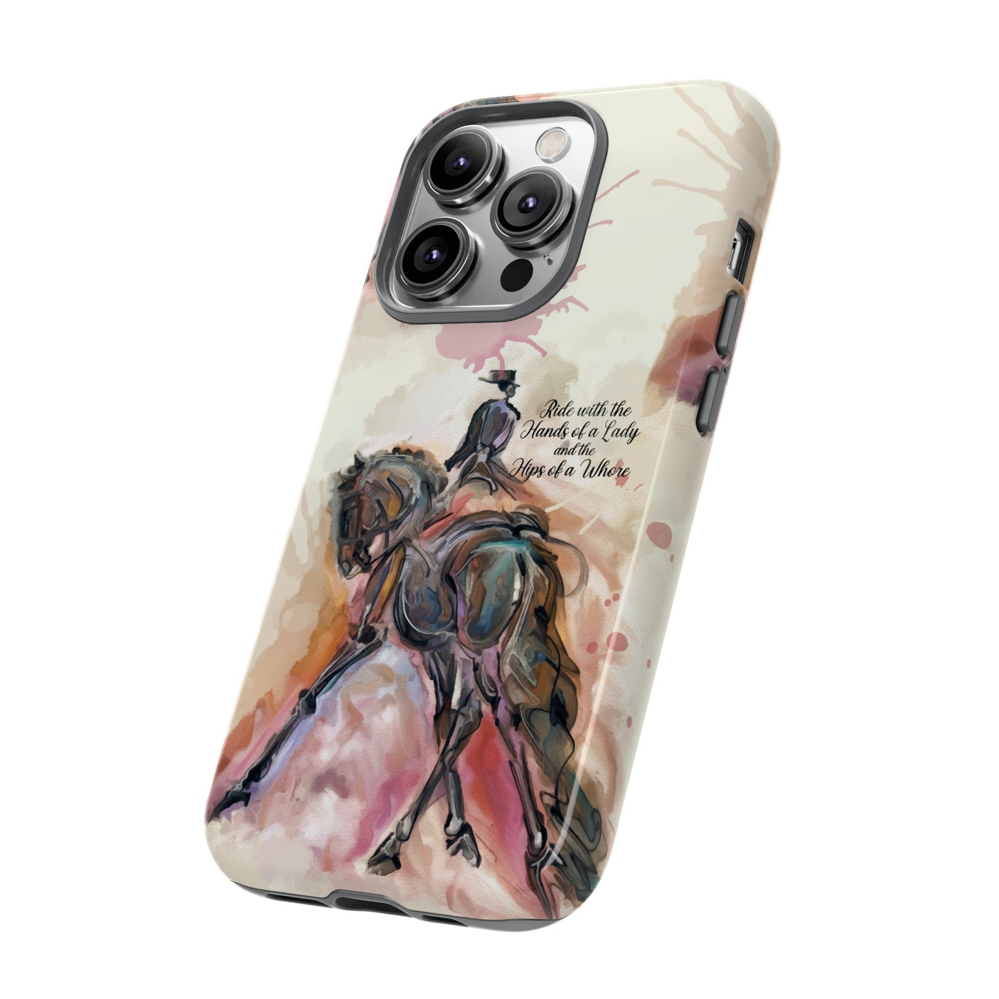 Raunchy Dressage Watercolor Horse Horse Lover Gift Study Tough Case Phone Case.