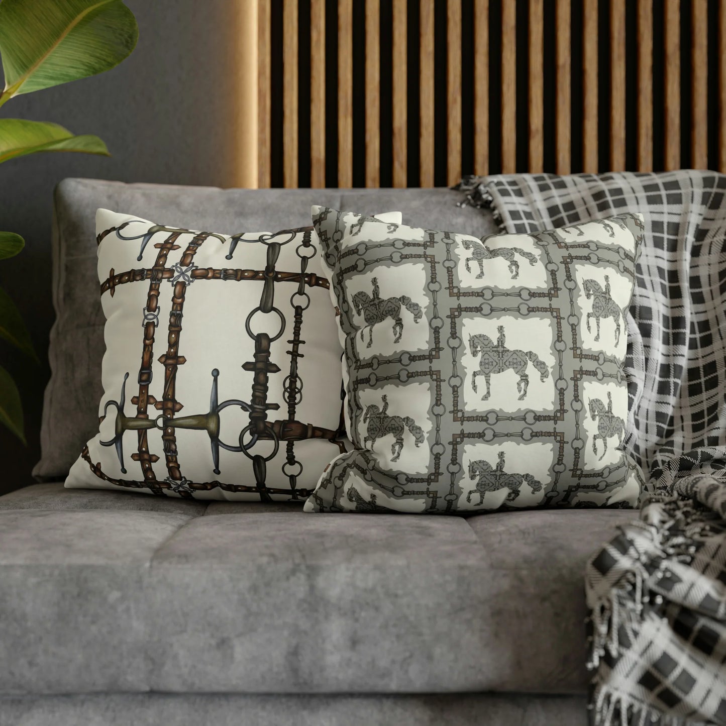 Double Sided Dressage Equestrian Chaos Bit Pillow Case