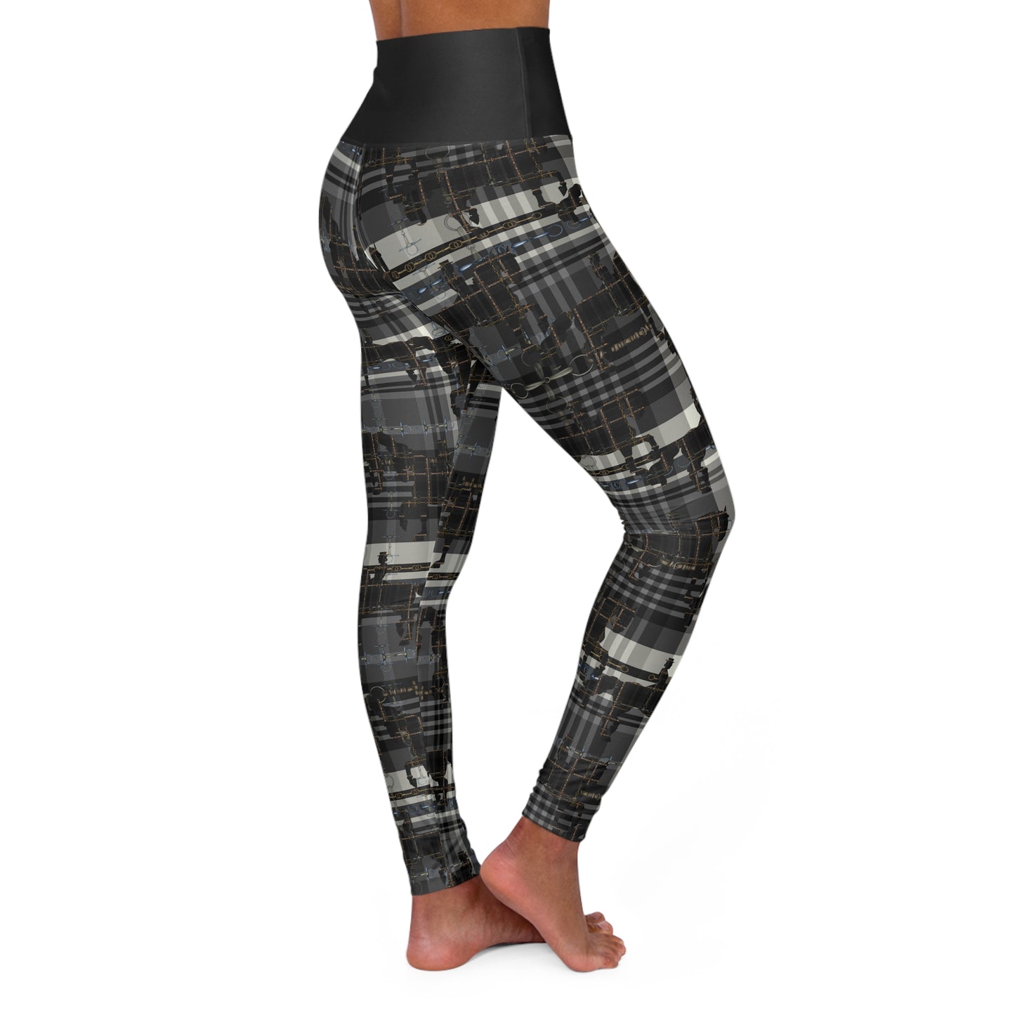 Dressage Piaffe Plaid High Waisted Yoga Leggings (AOP)