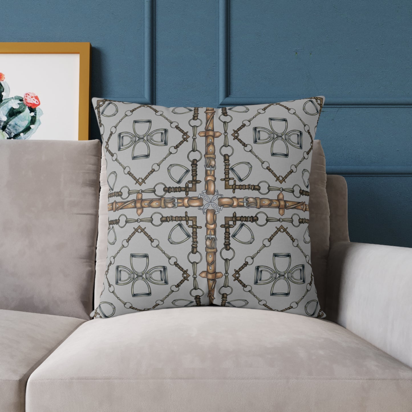 Snaffle Bit Equestrian Home Decor. Hunter Jumper Dressage Bit and Reins Pillow. My original Artwork printed on a pillow. 101 Bits co