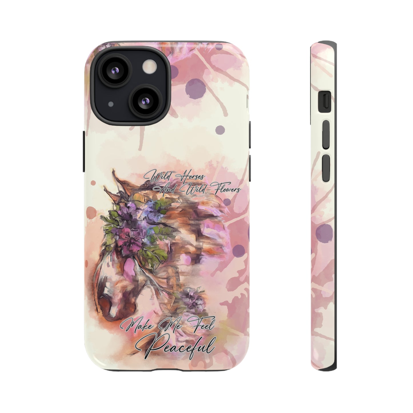 Romantic Equestrian Watercolor Horse Horse Lover Gift Study Tough Case Phone Case.