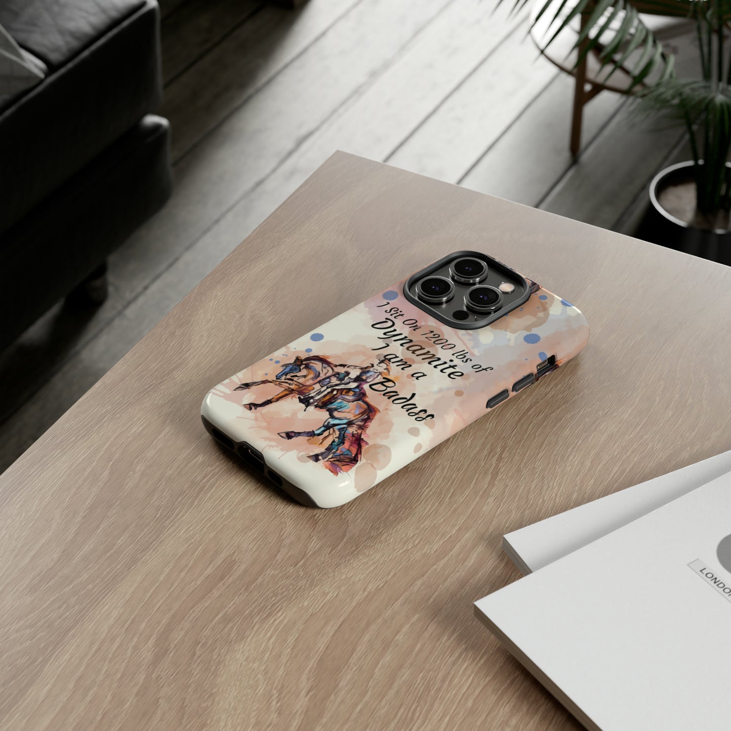 Swearing Western Watercolor Horse Horse Lover Gift Study Tough Case Phone Case.