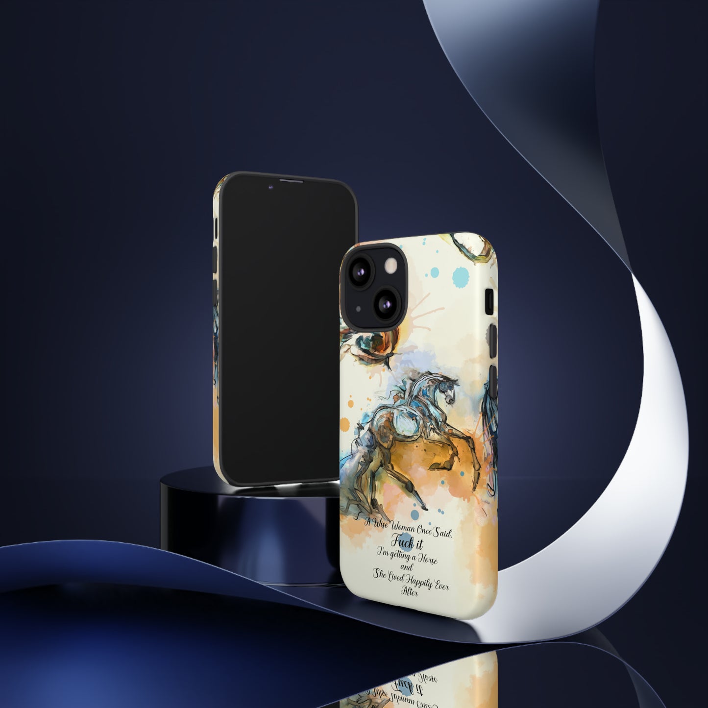 Swearing Watercolor Horse Horse Lover Gift Study Tough Case Phone Case.