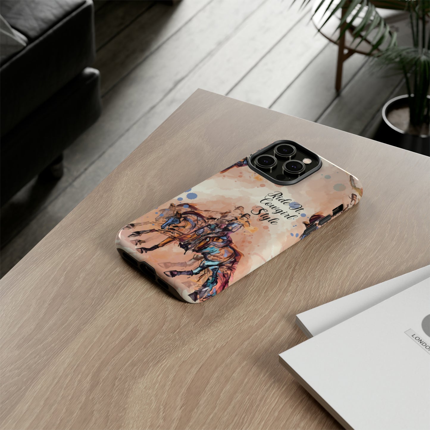 Raunchy Western Horse Watercolor Horse Horse Lover Gift Study Tough Case Phone Case.
