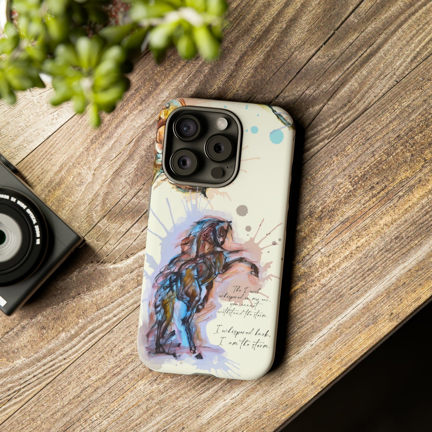 Inspirational Watercolor Horse Horse Lover Gift Study Tough Case Phone Case.