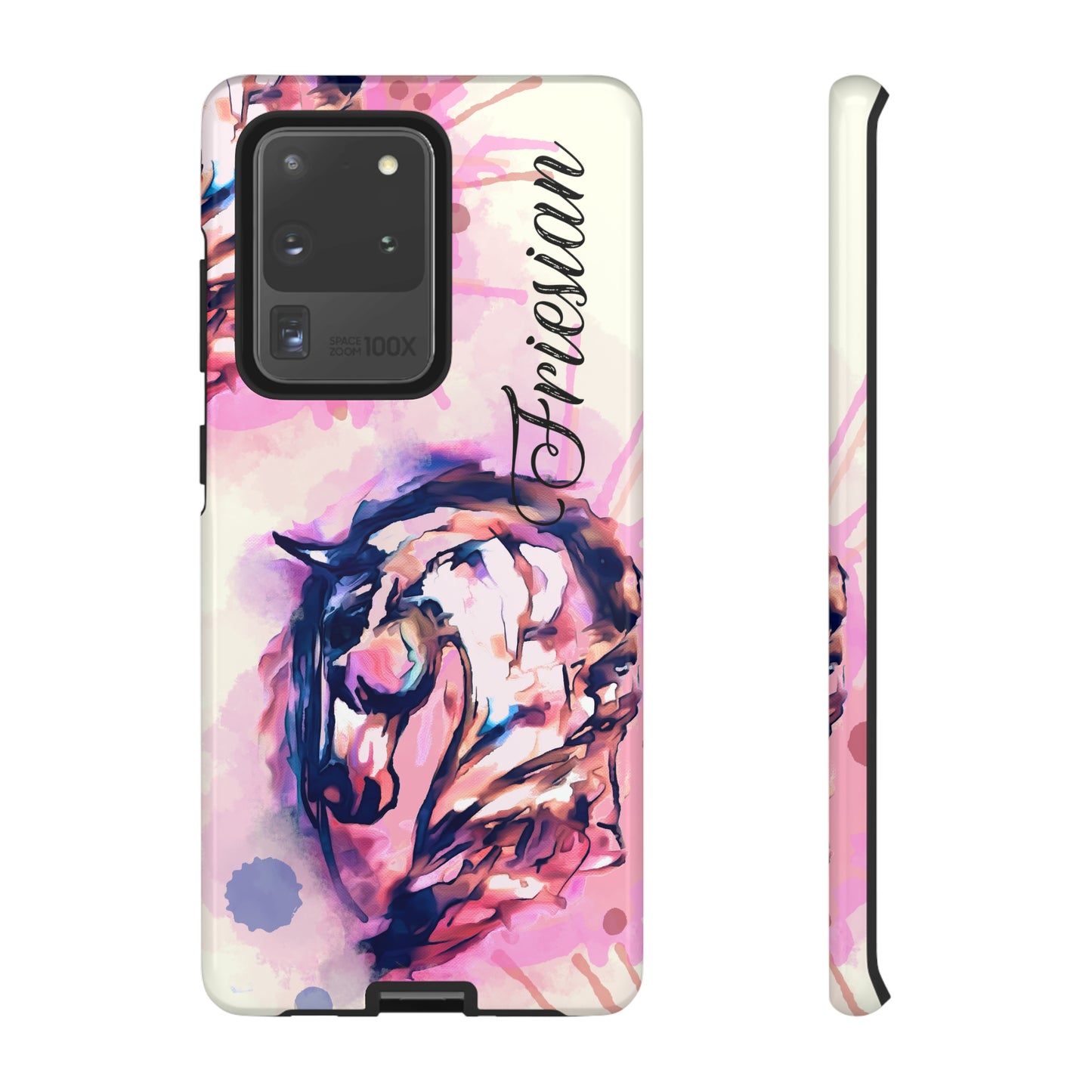 Friesian Watercolor Flower crown Horse Horse Lover Gift Study Tough Case Phone Case.