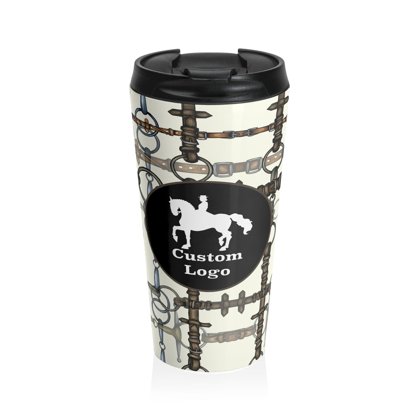 Customizable Chaos Bit Ivory Stainless Steel Travel Mug