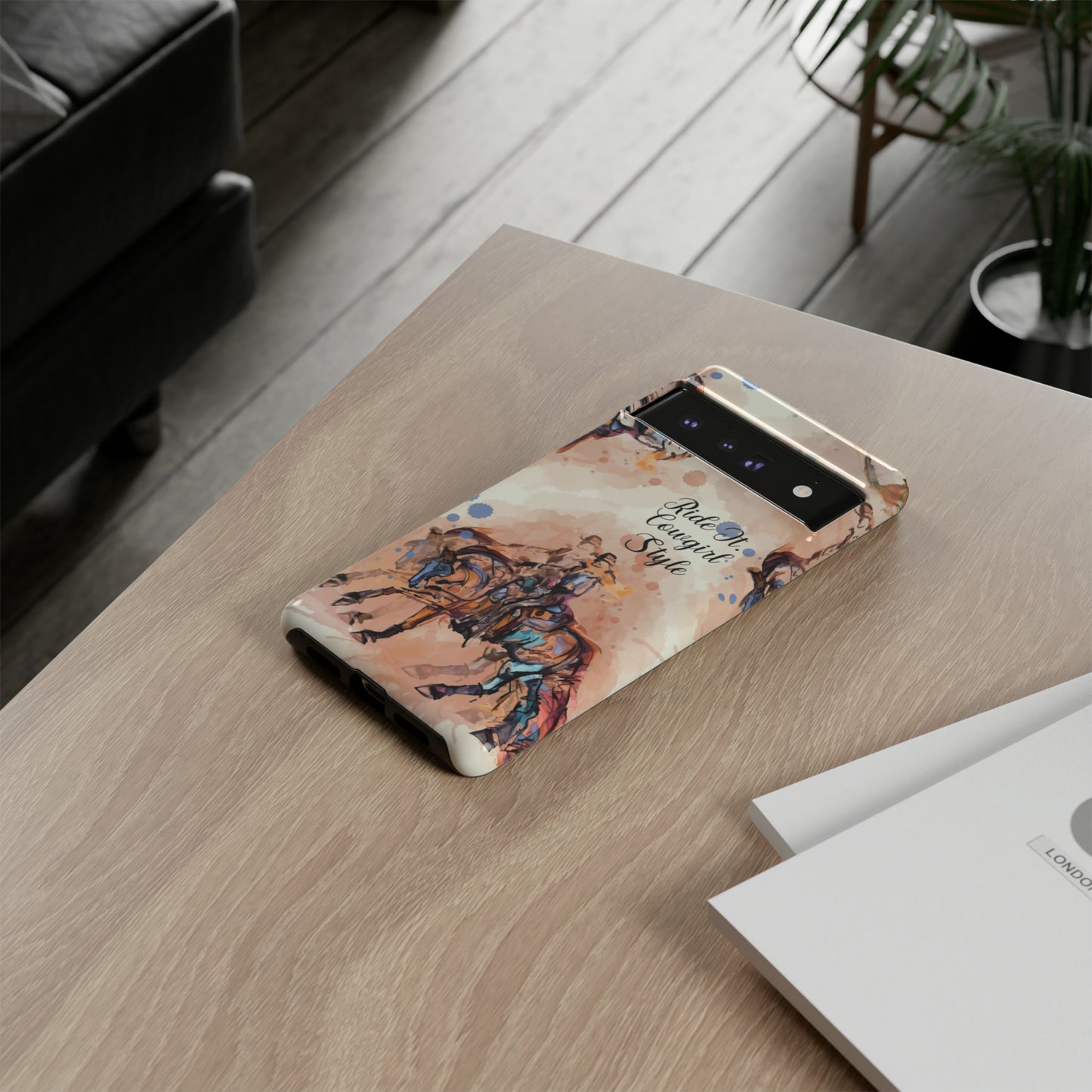 Raunchy Western Horse Watercolor Horse Horse Lover Gift Study Tough Case Phone Case.
