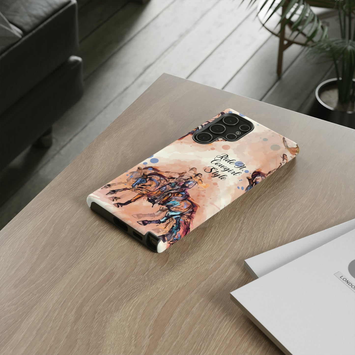 Raunchy Western Horse Watercolor Horse Horse Lover Gift Study Tough Case Phone Case.