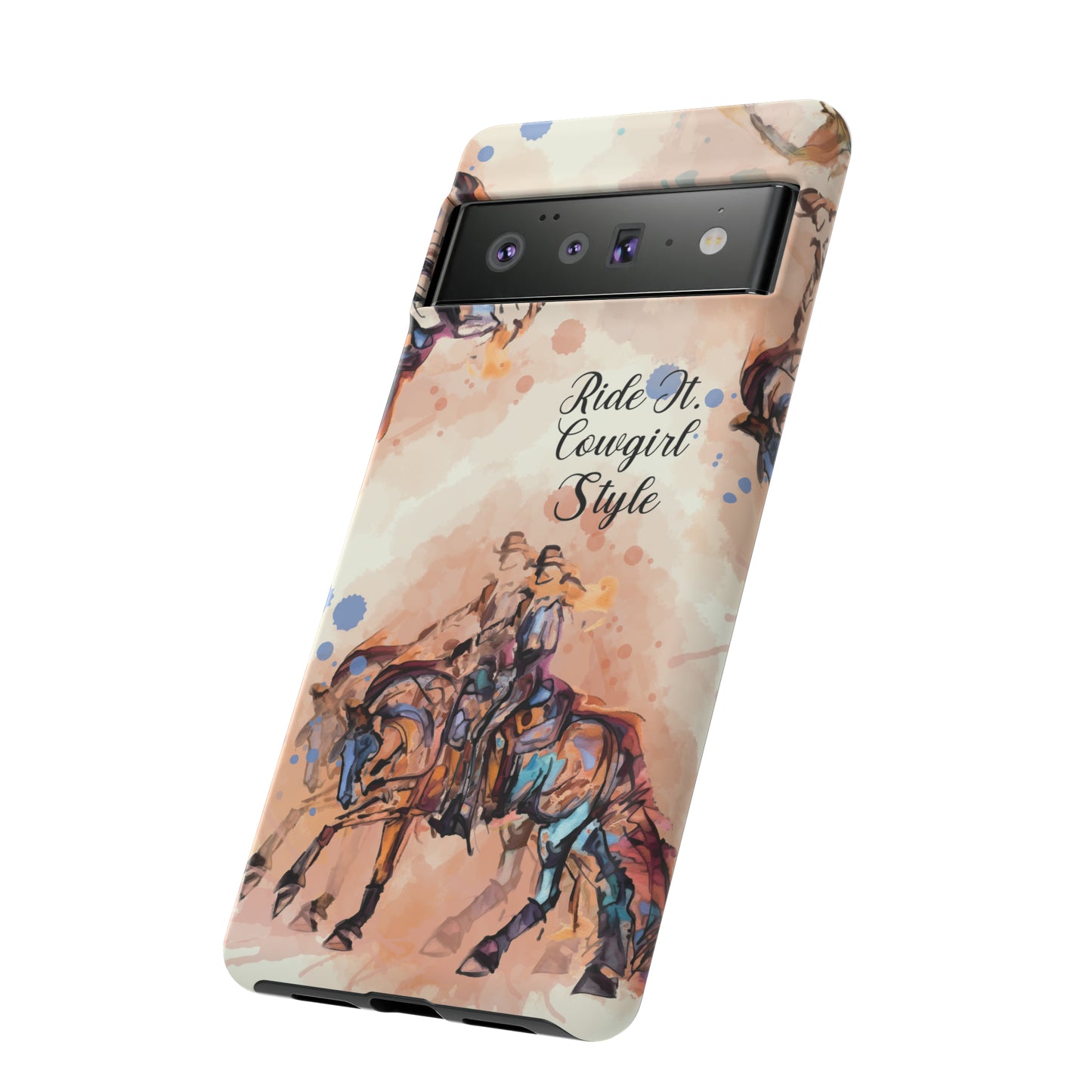 Raunchy Western Horse Watercolor Horse Horse Lover Gift Study Tough Case Phone Case.