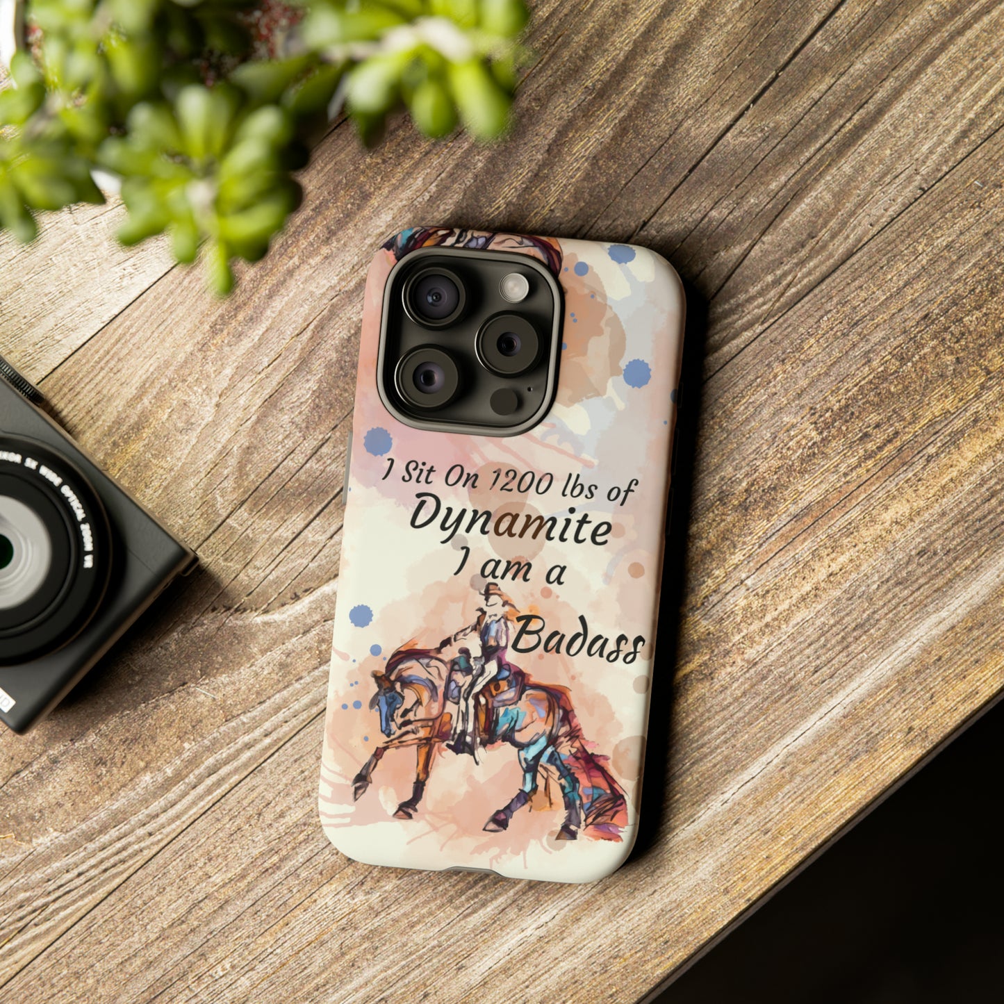 Swearing Western Watercolor Horse Horse Lover Gift Study Tough Case Phone Case.