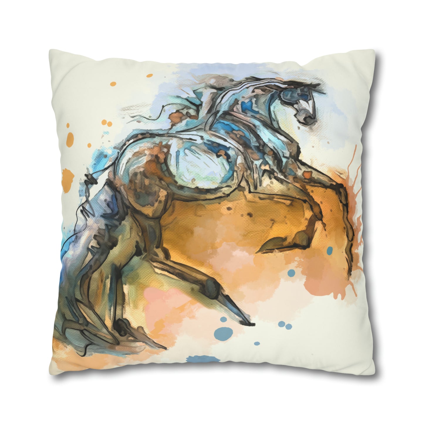 A Romantic Double sided equestrian bit pattern Polyester PILLOW CASE Pillow Cover 24x24