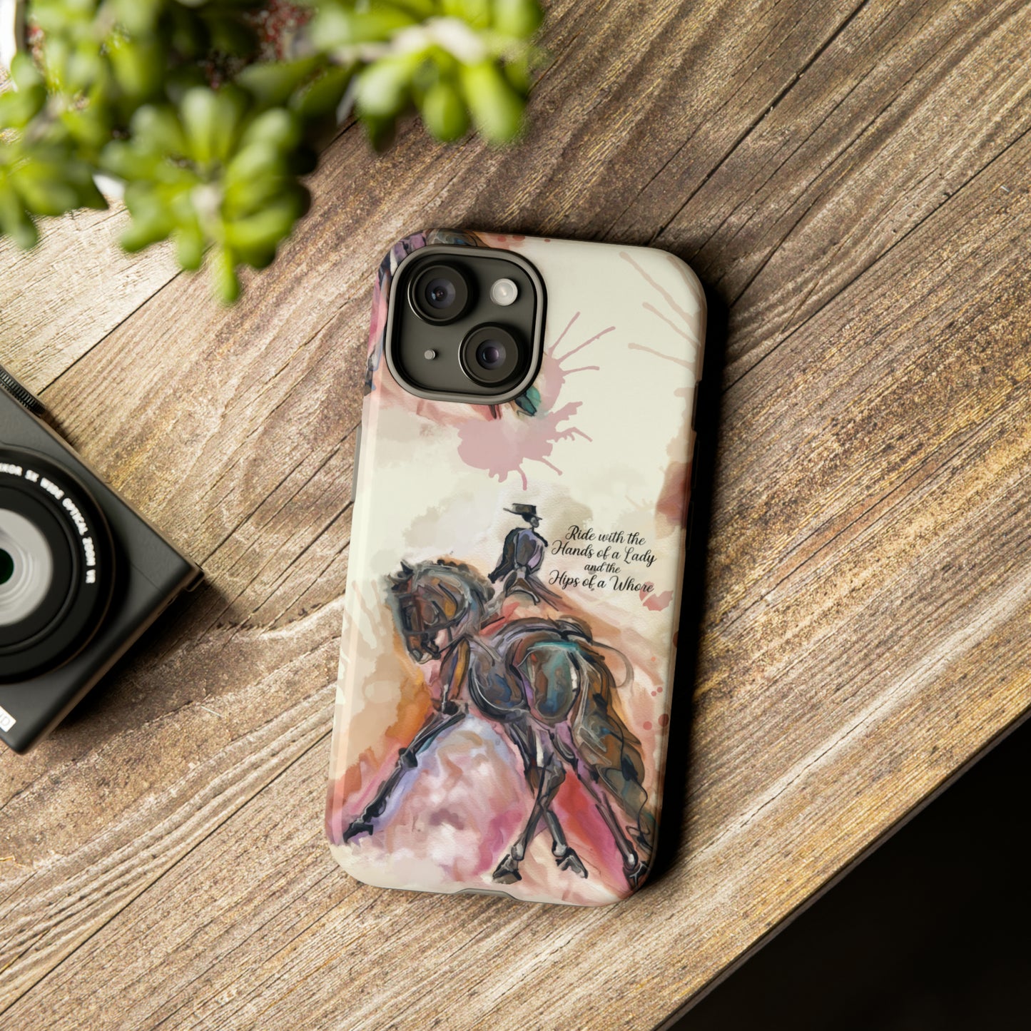 Raunchy Dressage Watercolor Horse Horse Lover Gift Study Tough Case Phone Case.