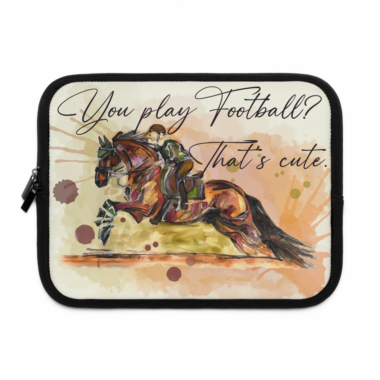 Sassy Eventing Horse Watercolor Laptop Sleeve
