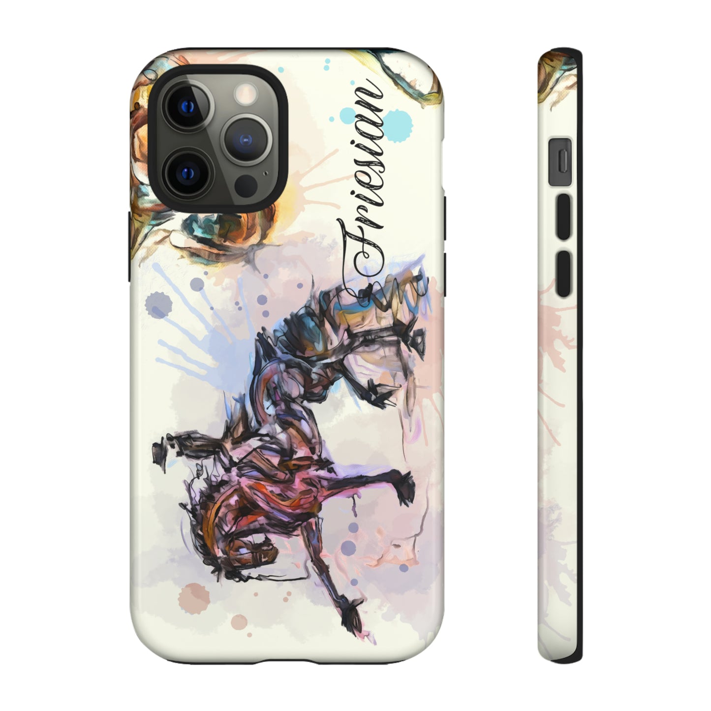 Friesian Watercolor Horse Horse Lover Gift Study Tough Case Phone Case.