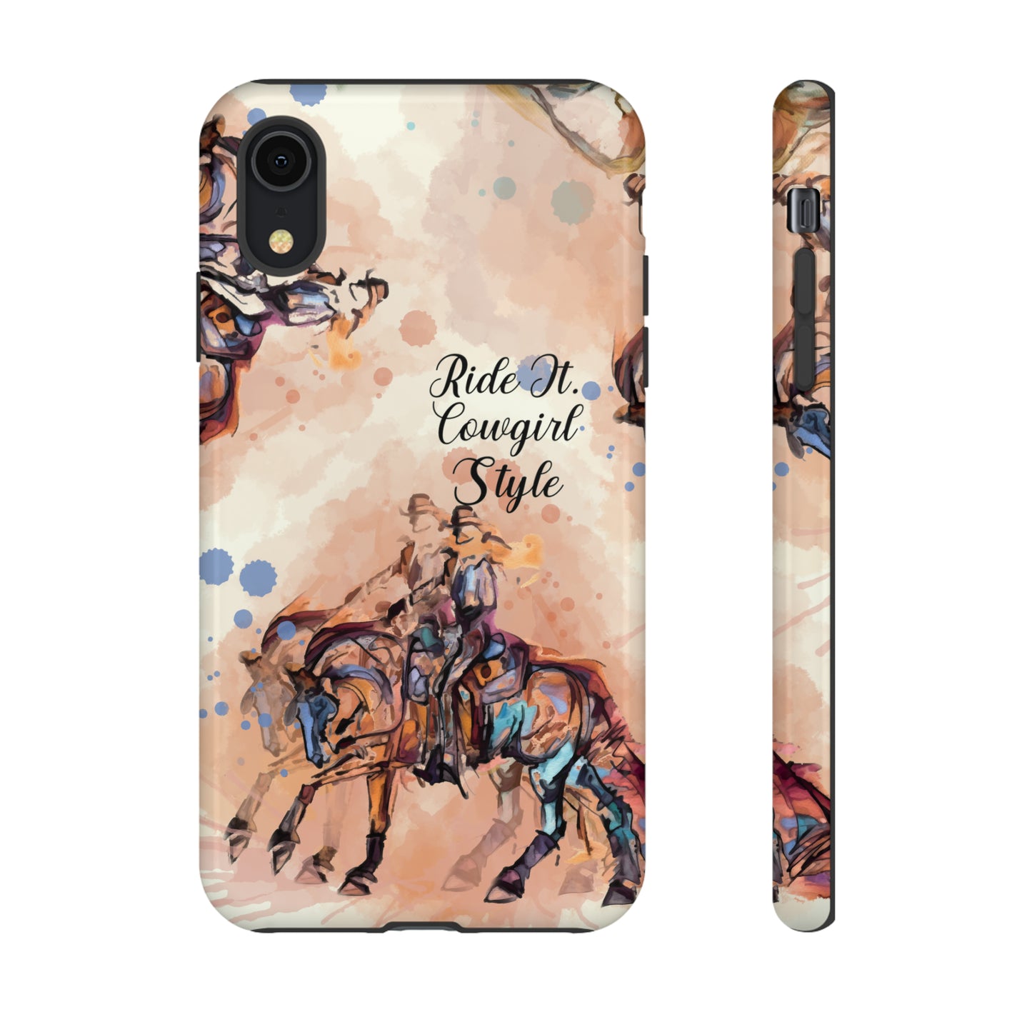 Raunchy Western Horse Watercolor Horse Horse Lover Gift Study Tough Case Phone Case.
