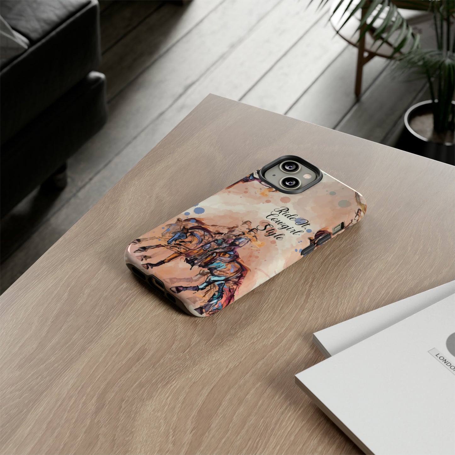 Raunchy Western Horse Watercolor Horse Horse Lover Gift Study Tough Case Phone Case.