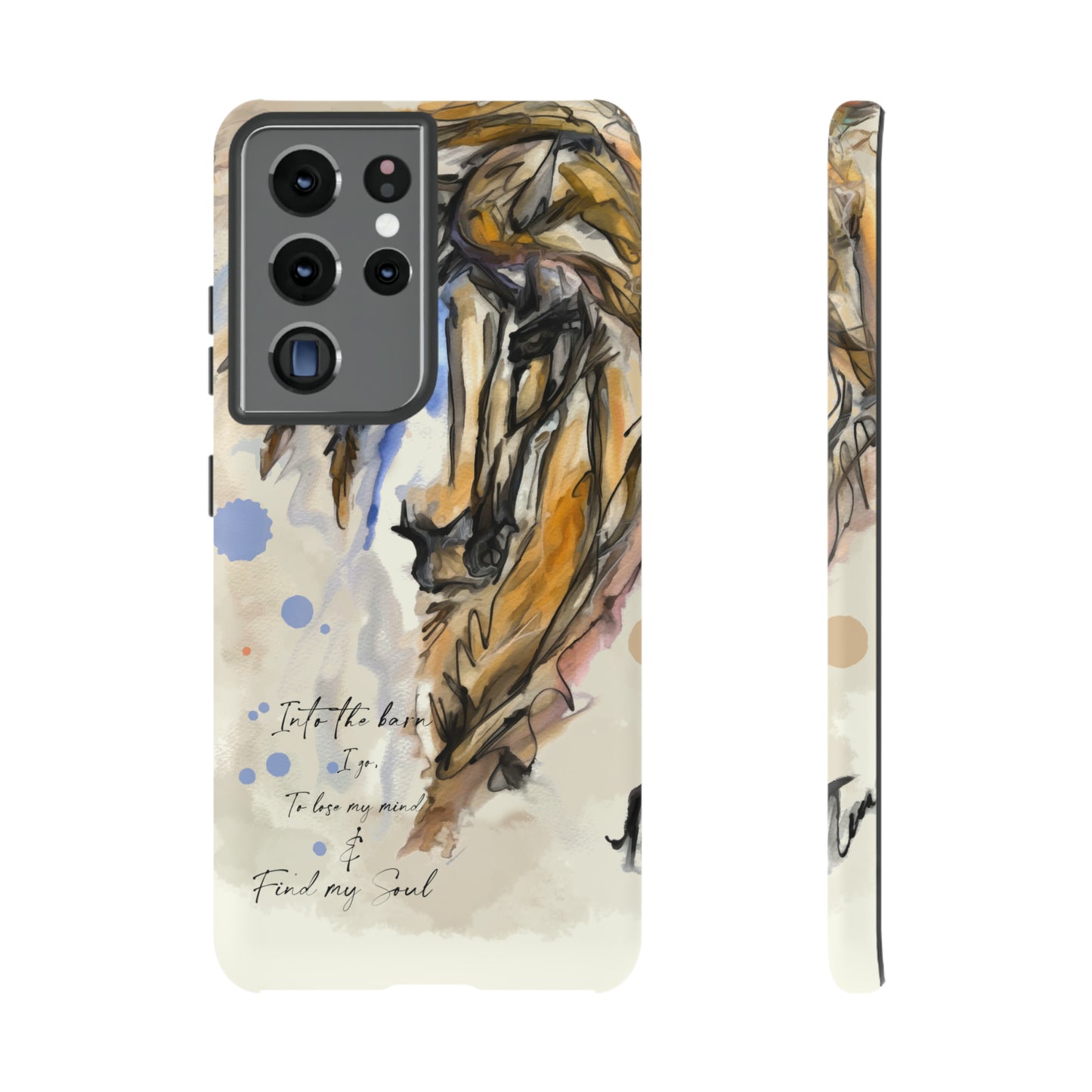 Inspirational Watercolor Horse Horse Lover Gift Study Tough Case Phone Case.