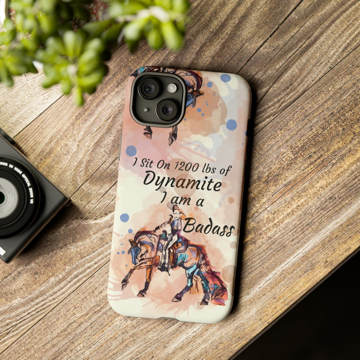 Swearing Western Watercolor Horse Horse Lover Gift Study Tough Case Phone Case.