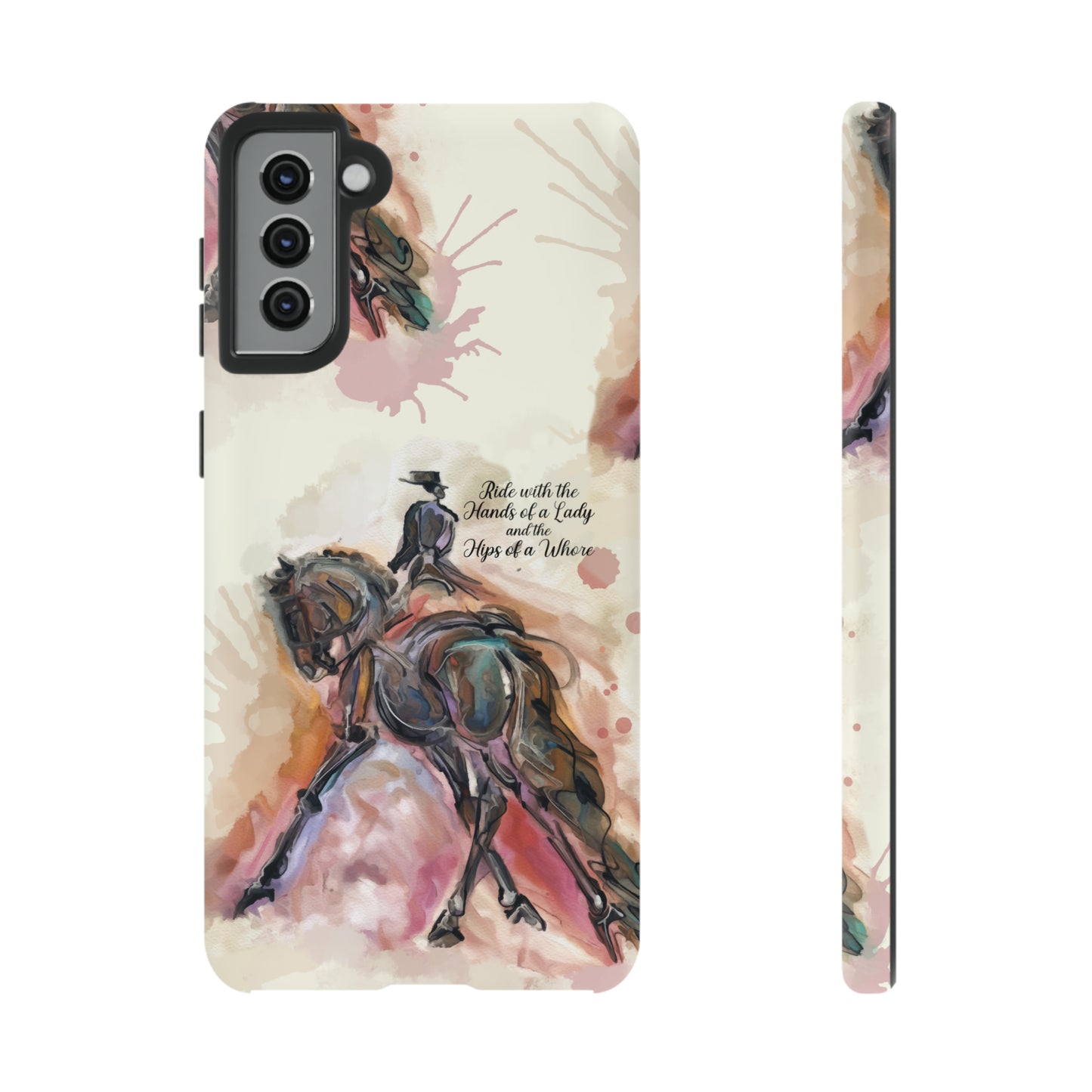 Raunchy Dressage Watercolor Horse Horse Lover Gift Study Tough Case Phone Case.