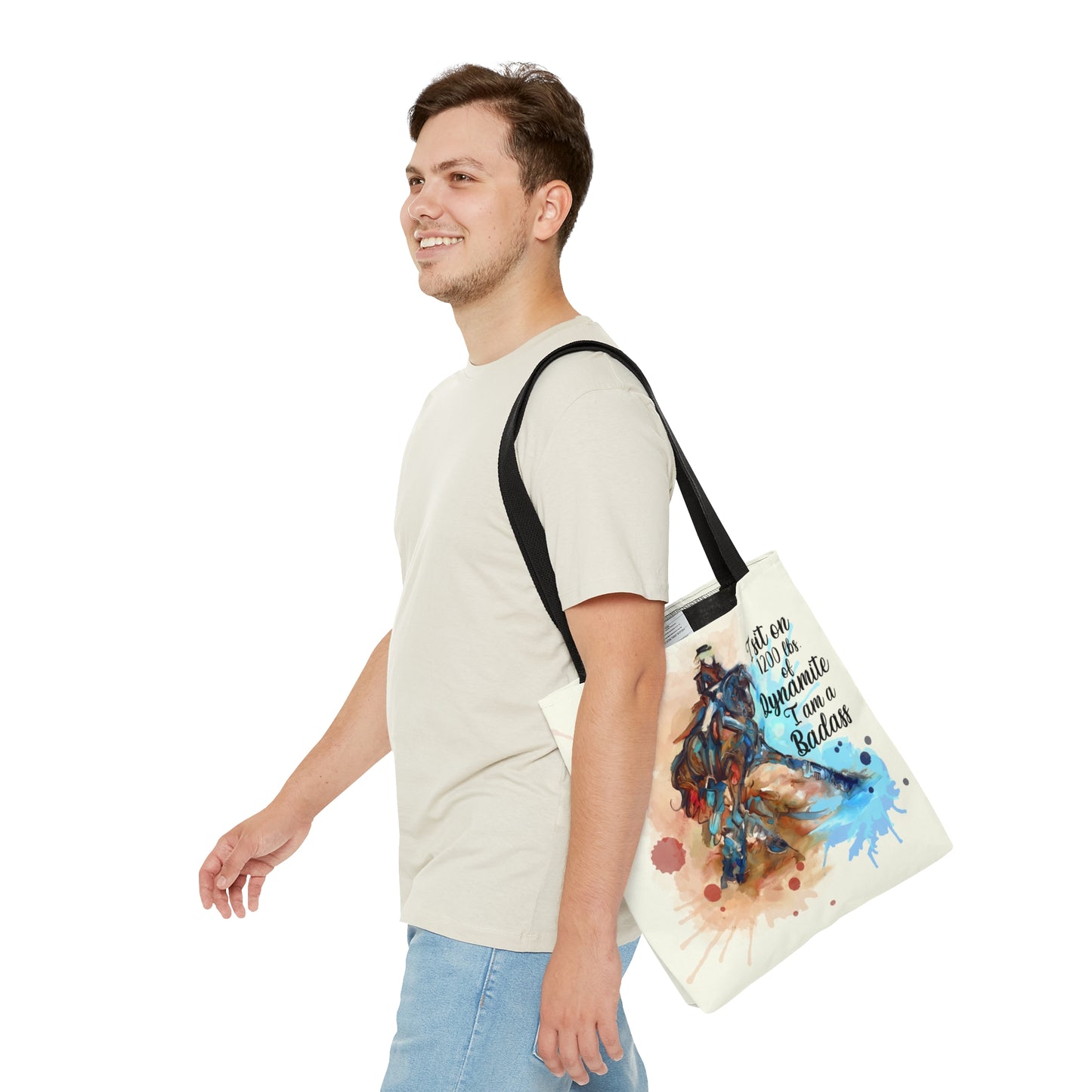 Dressage Watercolor Horse Artistic Tote Bag (AOP)