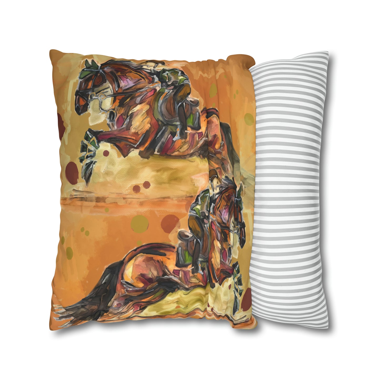 Hunter Jumper Fox and Hound Double sided equestrian bit pattern Polyester PILLOW CASE Pillow Cover 24x24