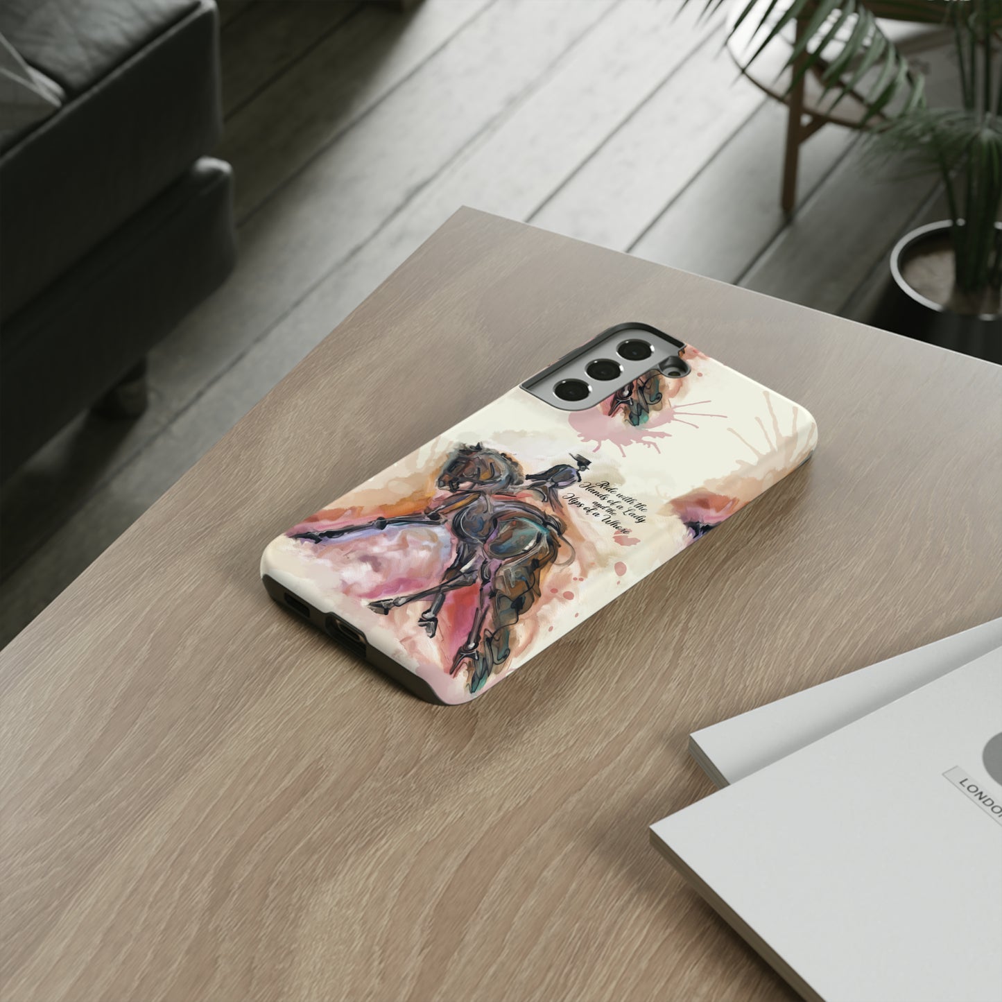 Raunchy Dressage Watercolor Horse Horse Lover Gift Study Tough Case Phone Case.