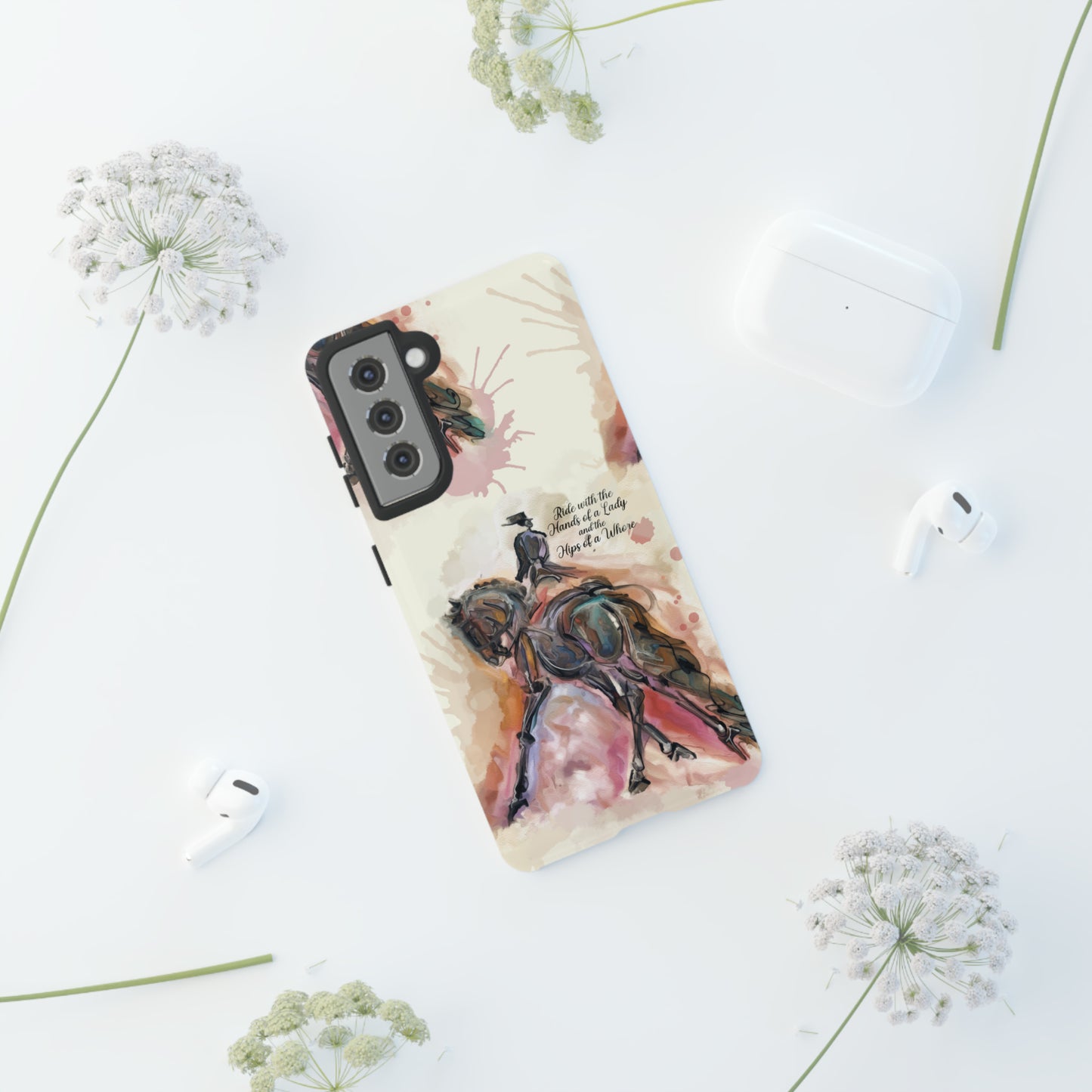 Raunchy Dressage Watercolor Horse Horse Lover Gift Study Tough Case Phone Case.
