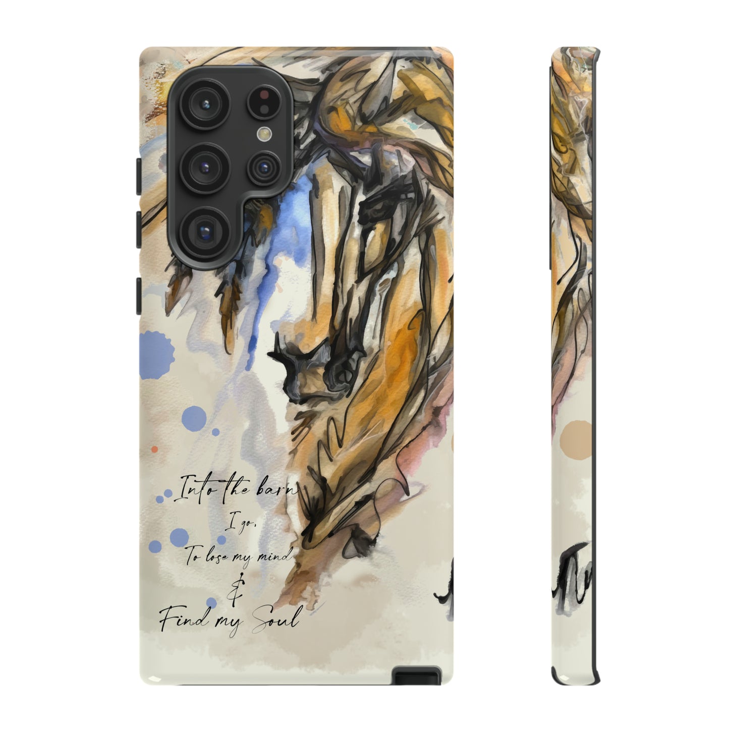 Inspirational Watercolor Horse Horse Lover Gift Study Tough Case Phone Case.