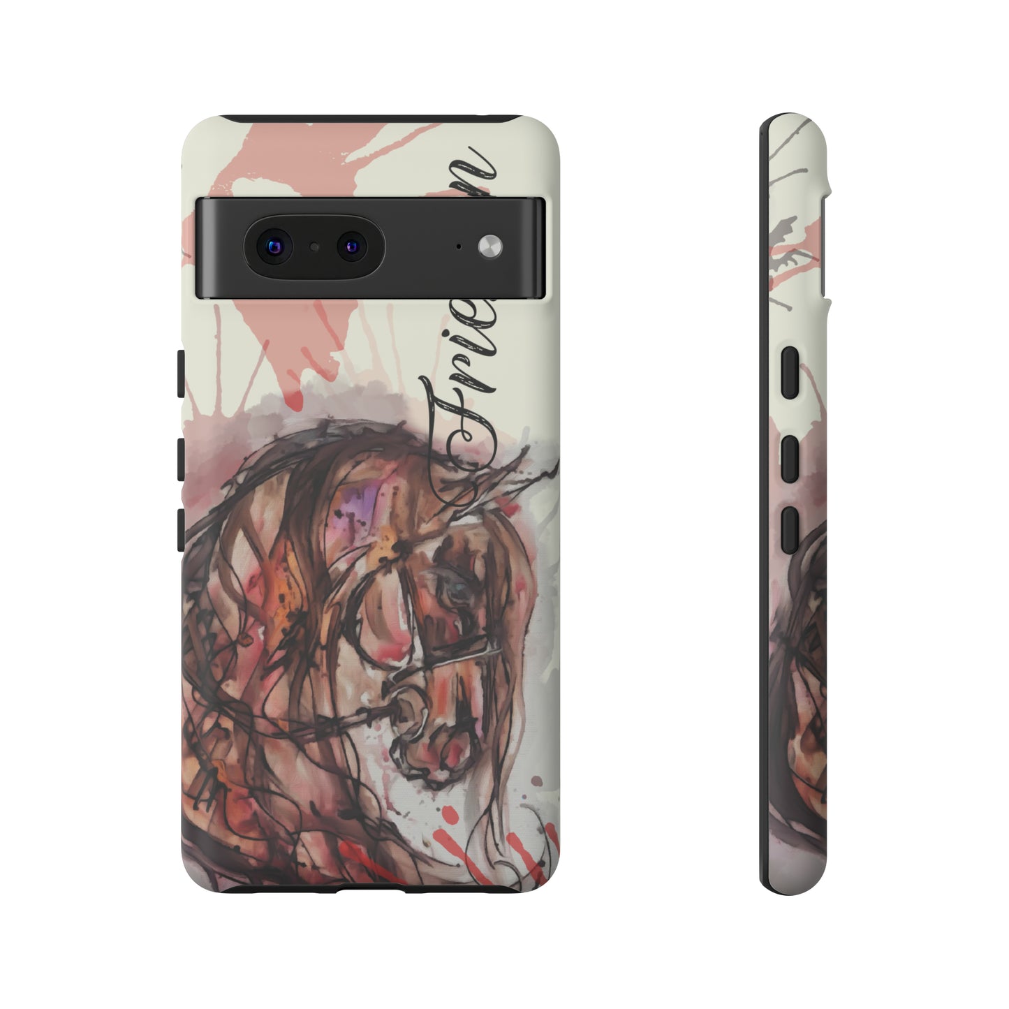 Friesian Watercolor Flower crown Horse Horse Lover Gift Study Tough Case Phone Case.