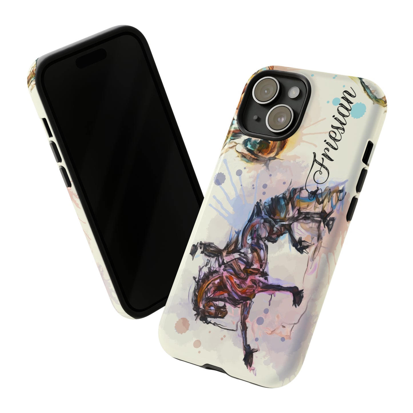 Friesian Watercolor Horse Horse Lover Gift Study Tough Case Phone Case.