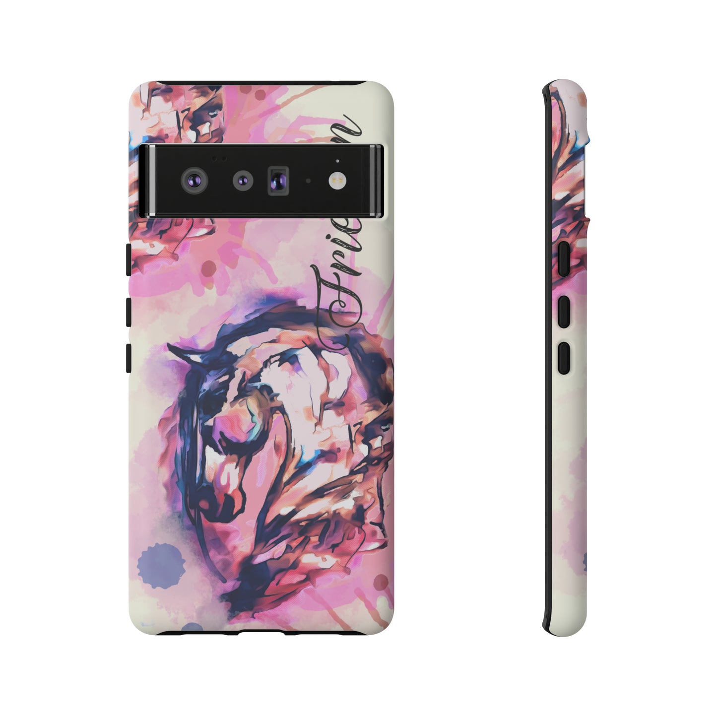 Friesian Watercolor Flower crown Horse Horse Lover Gift Study Tough Case Phone Case.