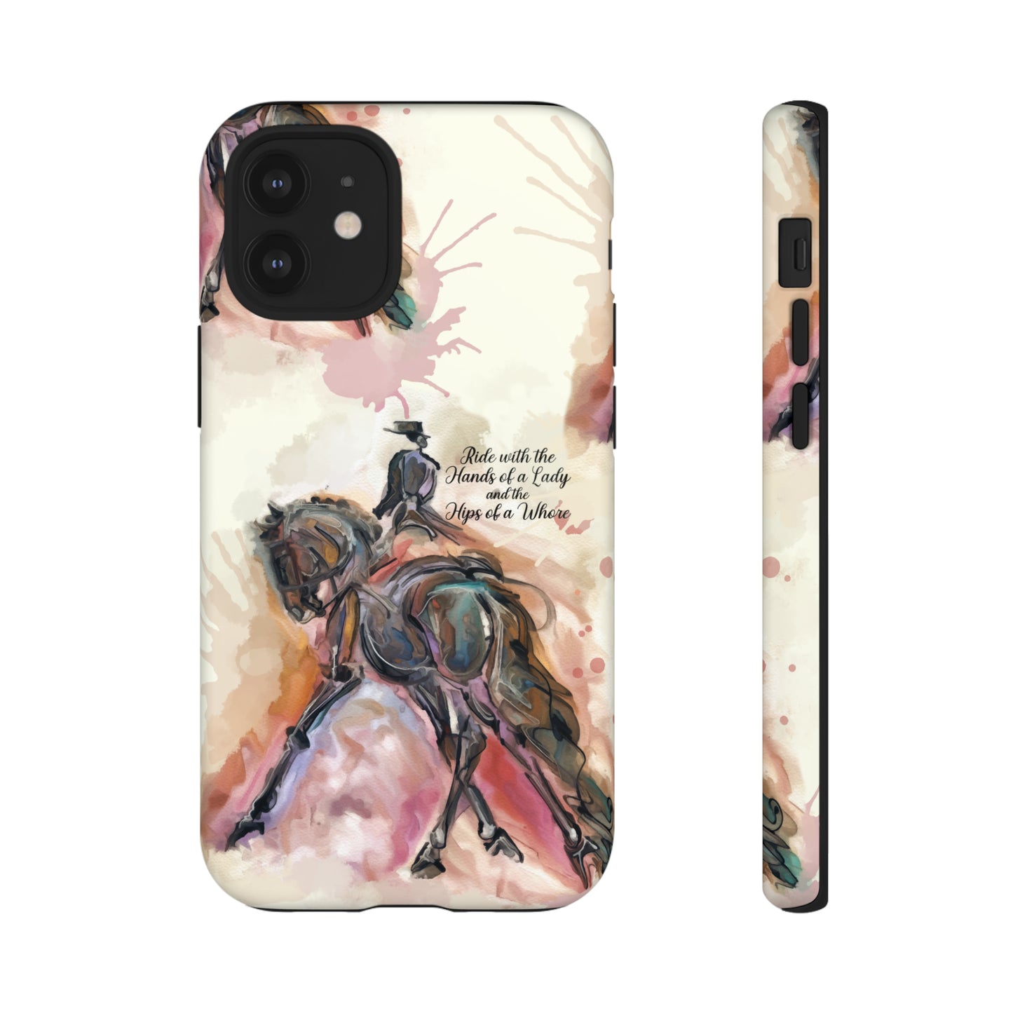 Raunchy Dressage Watercolor Horse Horse Lover Gift Study Tough Case Phone Case.
