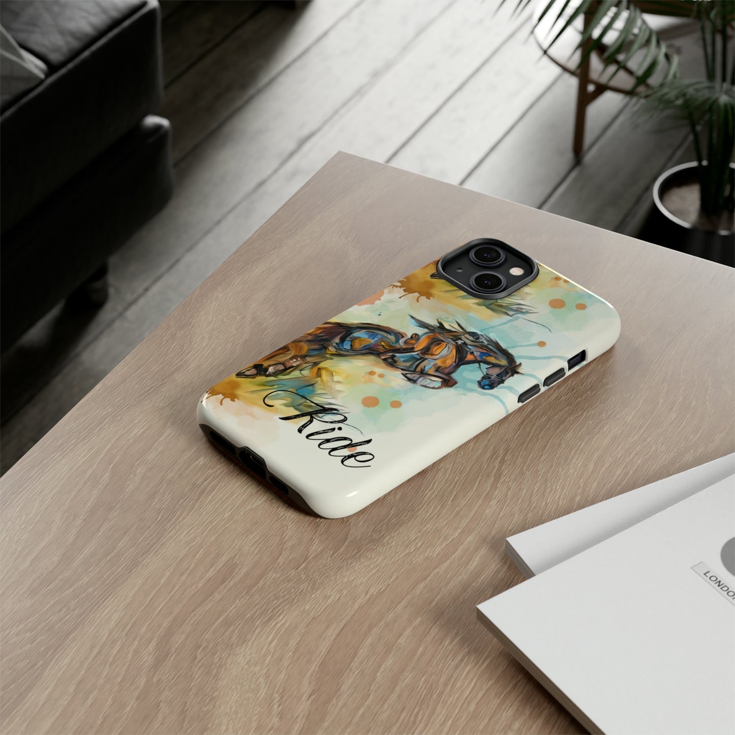 Water color Hunter Jumper Horse arena Study Tough Case Phone Case.
