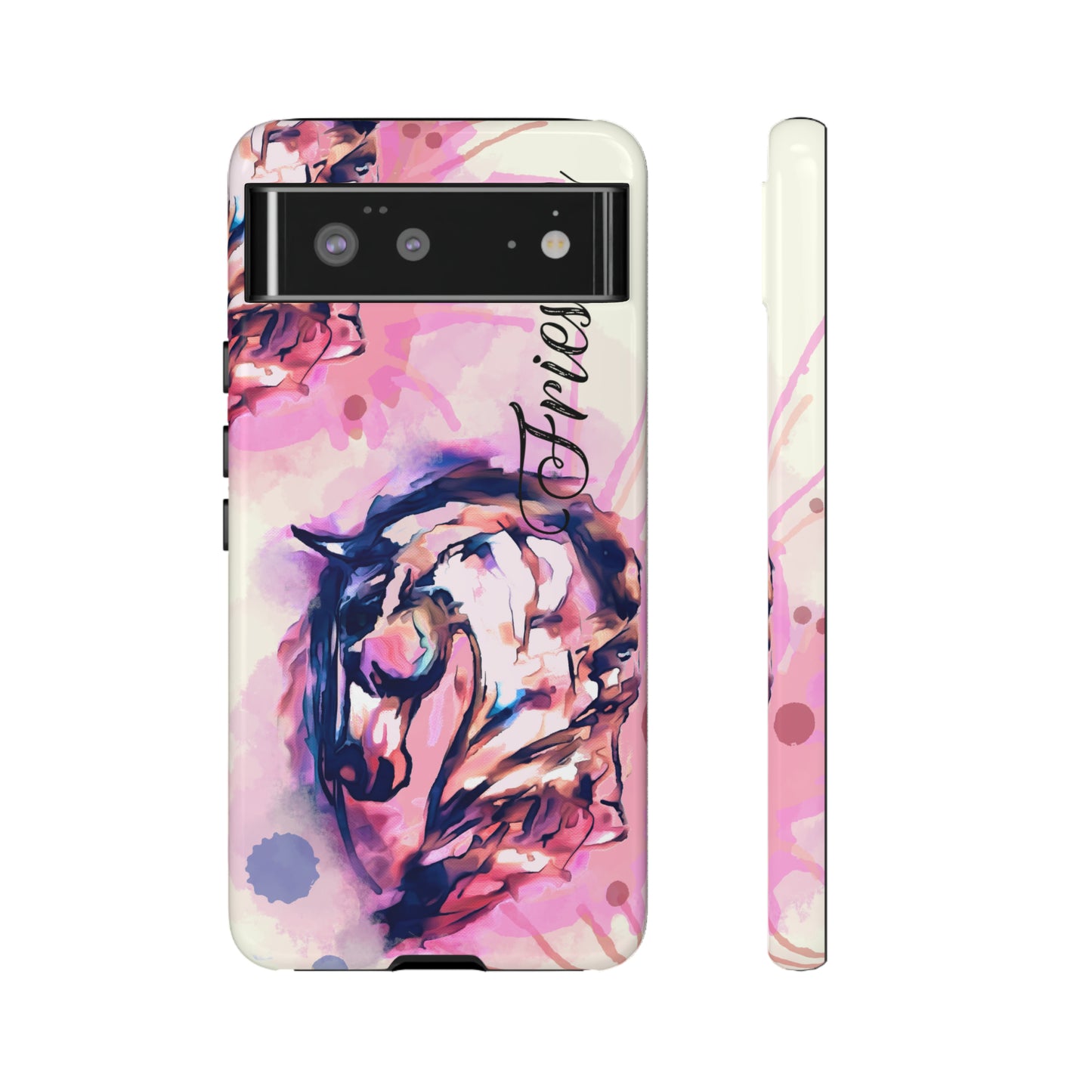 Friesian Watercolor Flower crown Horse Horse Lover Gift Study Tough Case Phone Case.