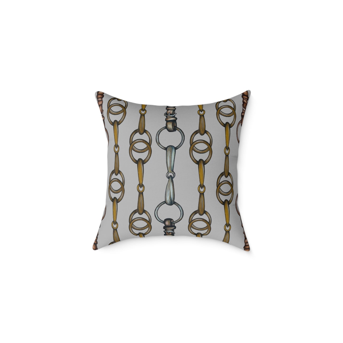 Snaffle Bit Equestrian Home Decor. Hunter Jumper Dressage Bit and Reins Pillow. My original Artwork printed on a pillow. 101 Bits co
