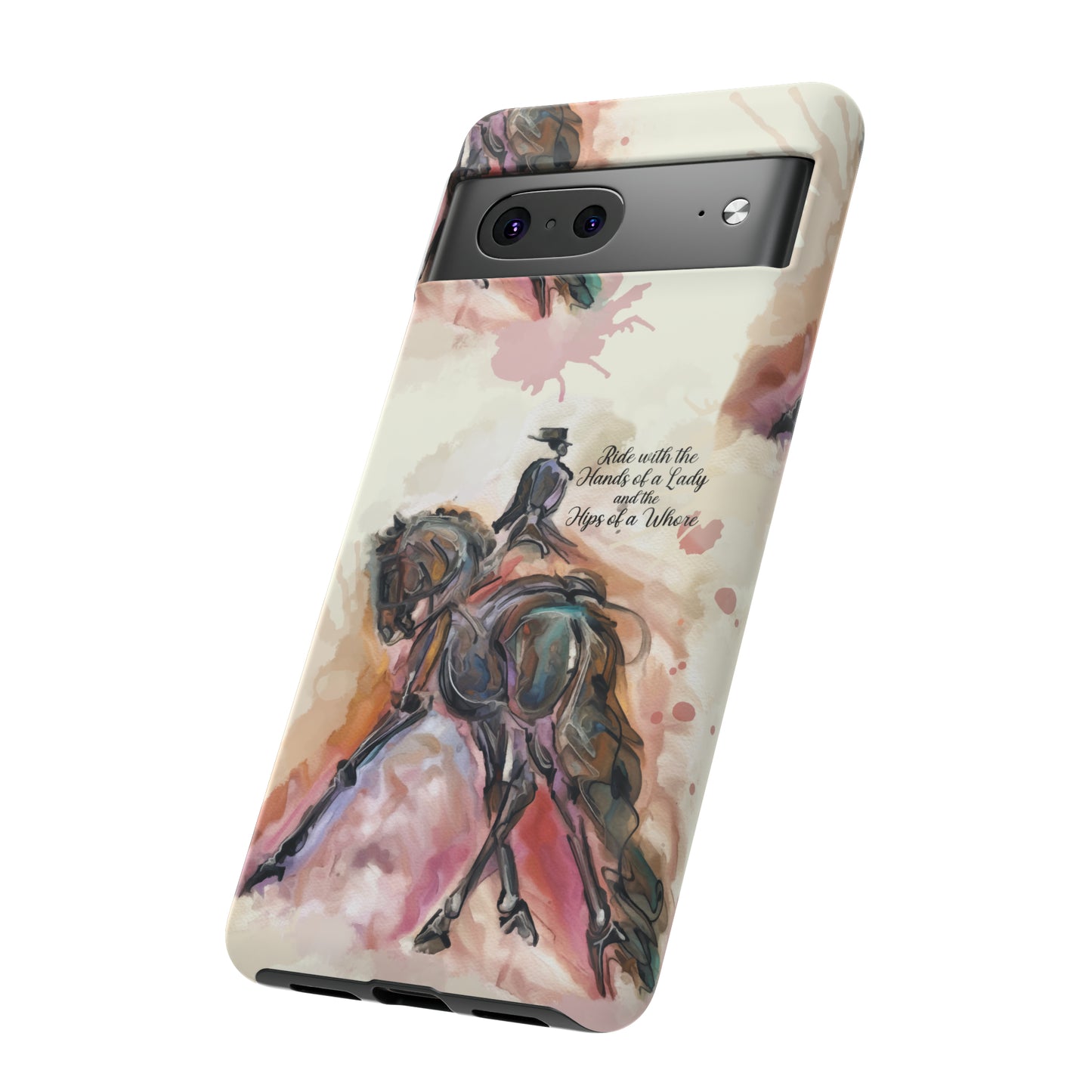 Raunchy Dressage Watercolor Horse Horse Lover Gift Study Tough Case Phone Case.
