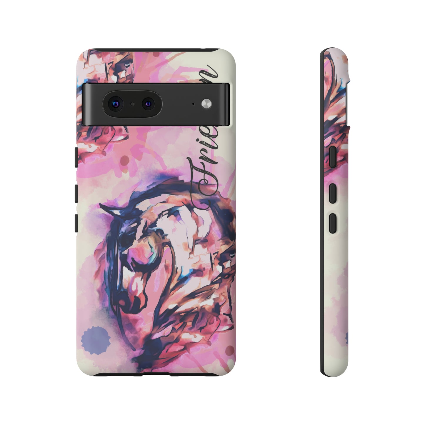 Friesian Watercolor Flower crown Horse Horse Lover Gift Study Tough Case Phone Case.