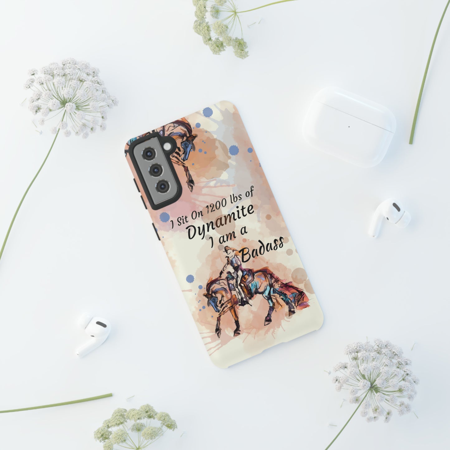 Swearing Western Watercolor Horse Horse Lover Gift Study Tough Case Phone Case.