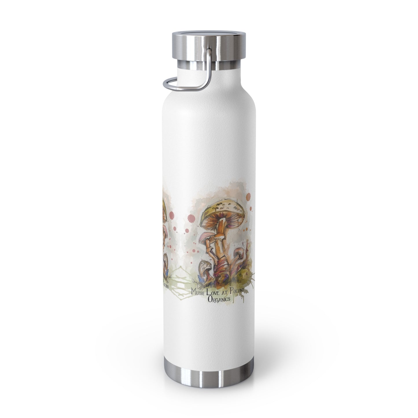 Watercolor Mushroom Artsy Copper Vacuum Insulated Bottle, 22oz