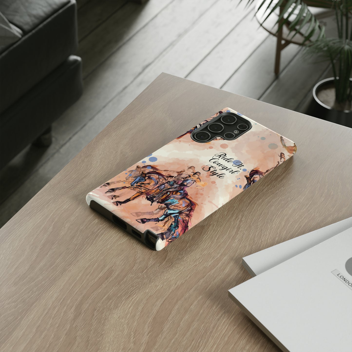 Raunchy Western Horse Watercolor Horse Horse Lover Gift Study Tough Case Phone Case.