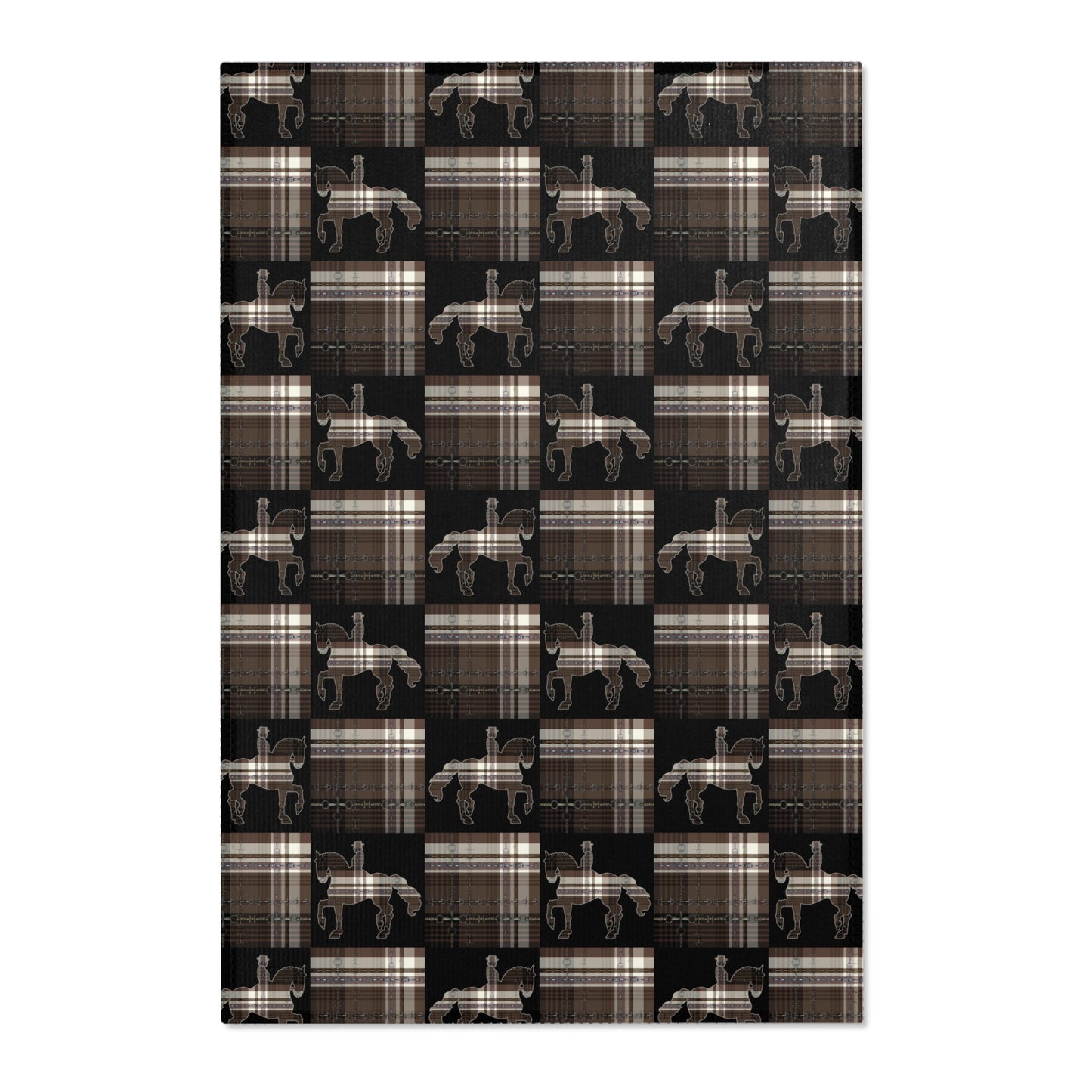 Dressage Piaffe snaffle Bit Plaid Rug - Show Stall Mat - Tack Room Rug - Horse Lovers Gift - Practice your Test Dressage Rug