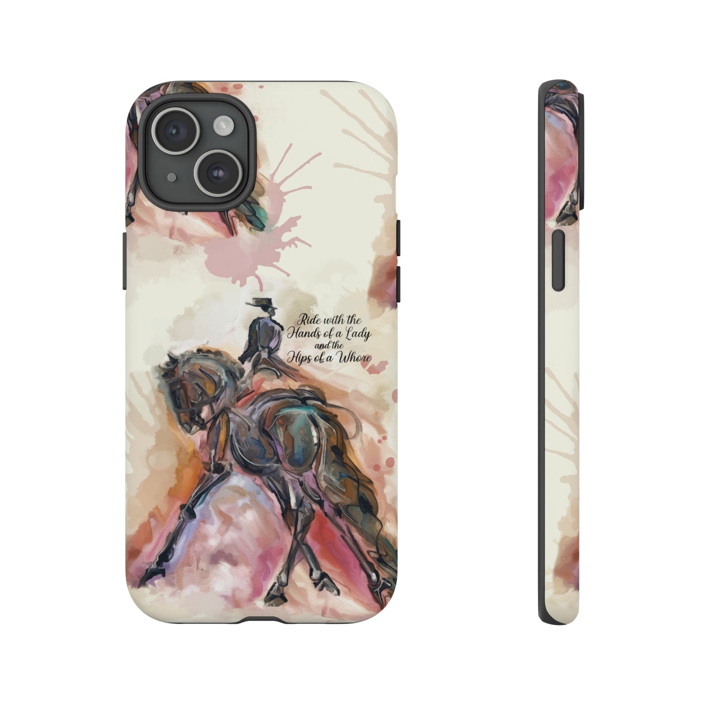 Raunchy Dressage Watercolor Horse Horse Lover Gift Study Tough Case Phone Case.