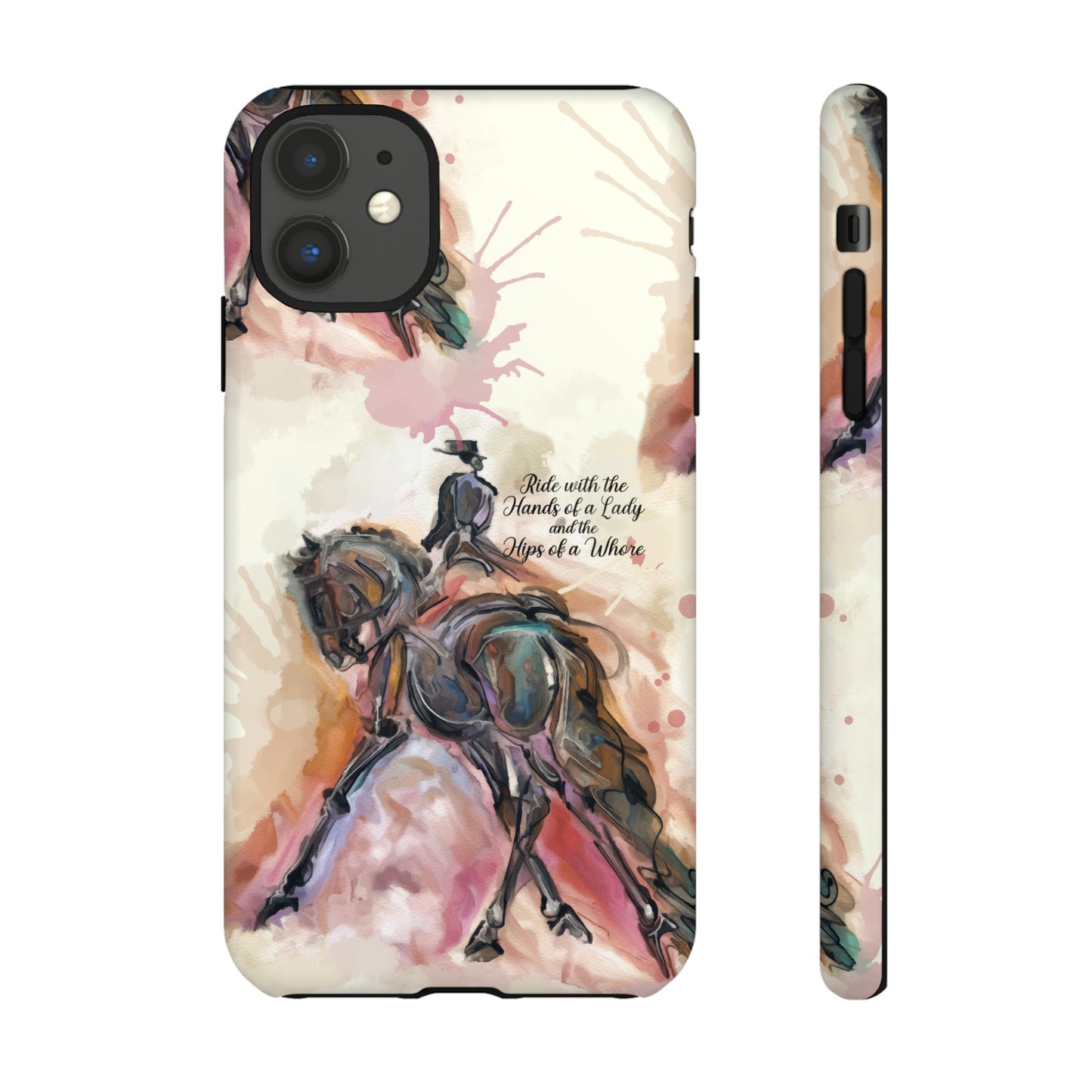 Raunchy Dressage Watercolor Horse Horse Lover Gift Study Tough Case Phone Case.